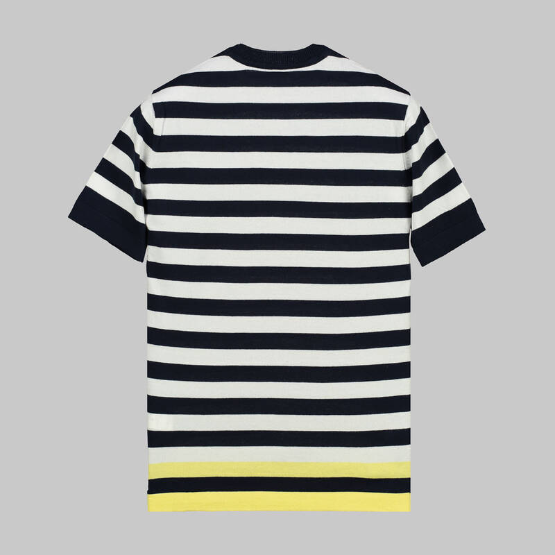 BİSİKLET YAKA KOYU LACİVERT KISA KOL TRİKO