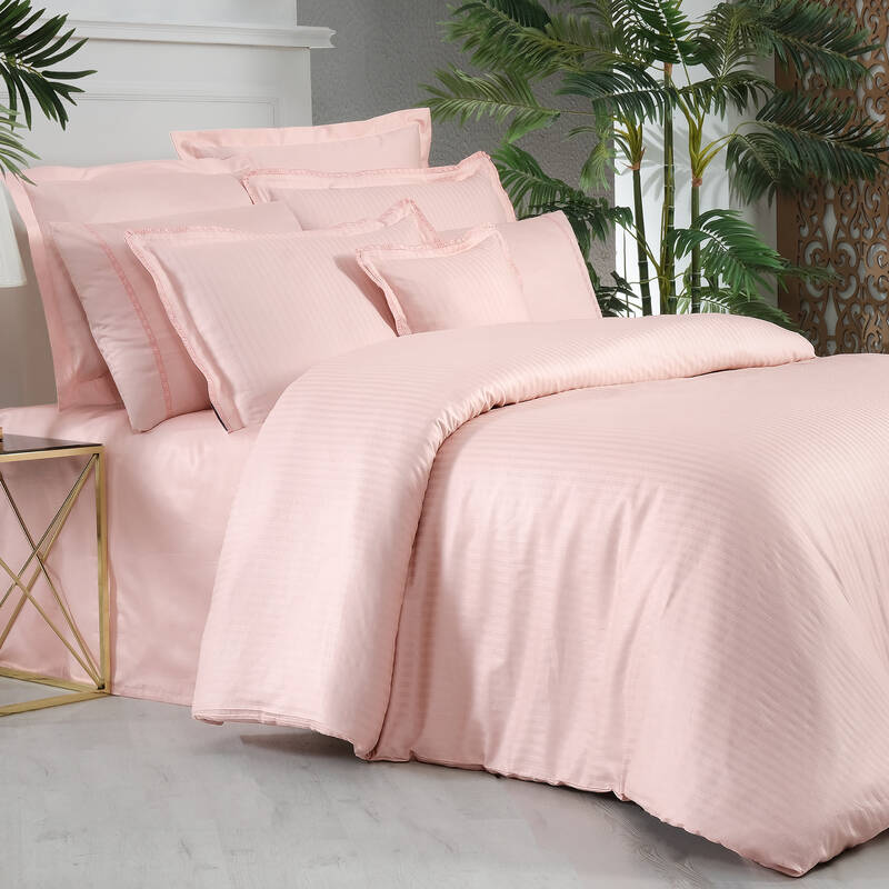 JACQUARD STRIPE TEK KİŞİLİK SARI NEVRESİM TAKIMI