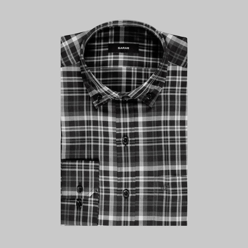 ELETA KARELİ KLASİK SİYAH GÖMLEK