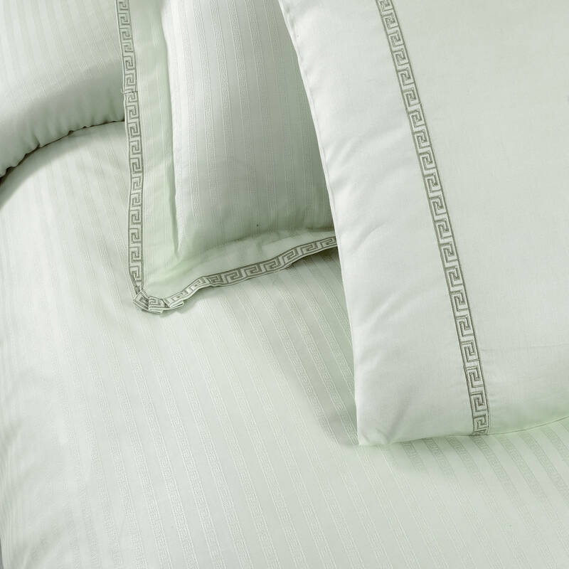 JACQUARD STRIPE ÇİFT KİŞİLİK YEŞİL NEVRESİM TAKIMI