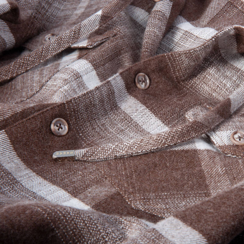 NORA KAPÜŞONLU KAHVERENGİ GÖMLEK