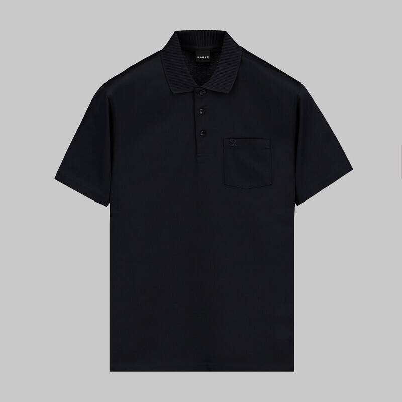 POLO YAKA CEPLİ SİYAH TİŞÖRT