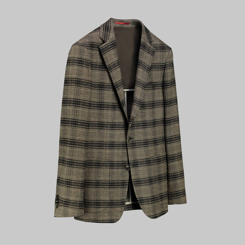 MATTEO KAHVERENGİ KARELİ CEKET