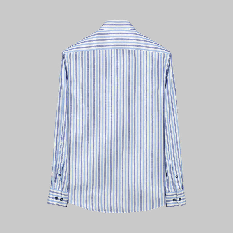 ELETA ÇİZGİLİ MAVİ GÖMLEK