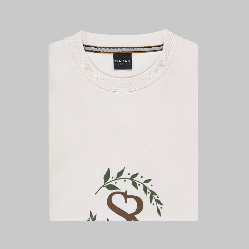 BİSİKLET YAKA EKRU SWEATSHIRT