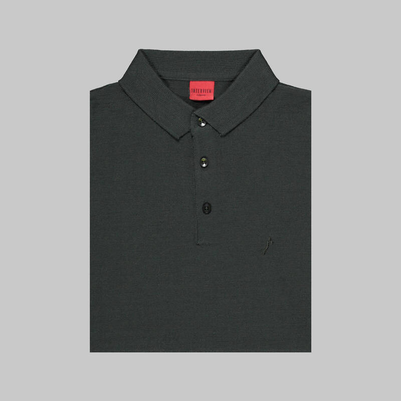 DÜĞMELİ POLO YAKA SİYAH TRİKO KAZAK