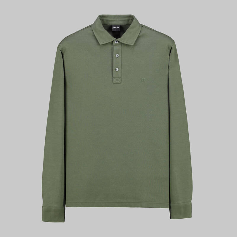 SARAR PREMIUM POLO YAKA UZUN KOL EKRU T-SHIRT