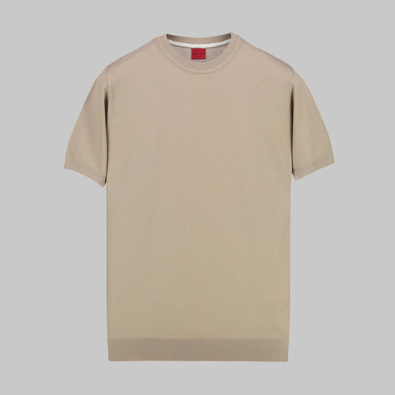 BİSİKLET YAKA BUZ MAVİSİ KISA KOL TRİKO