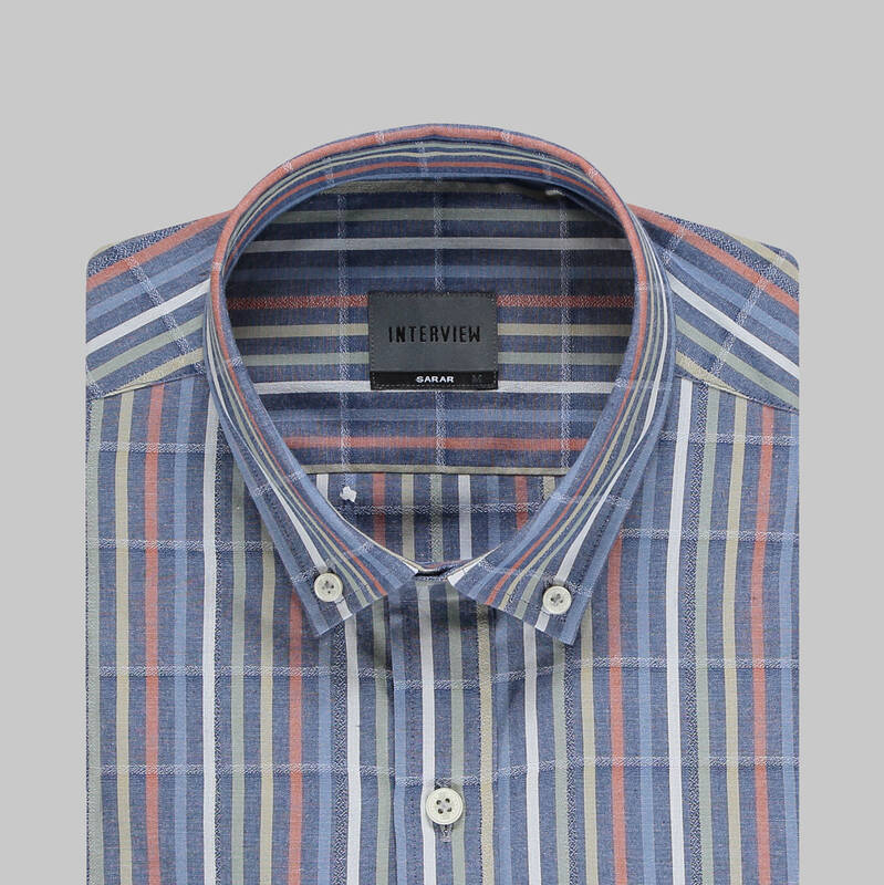 GOIAS SOHO ÇİZGİLİ LACİVERT GÖMLEK