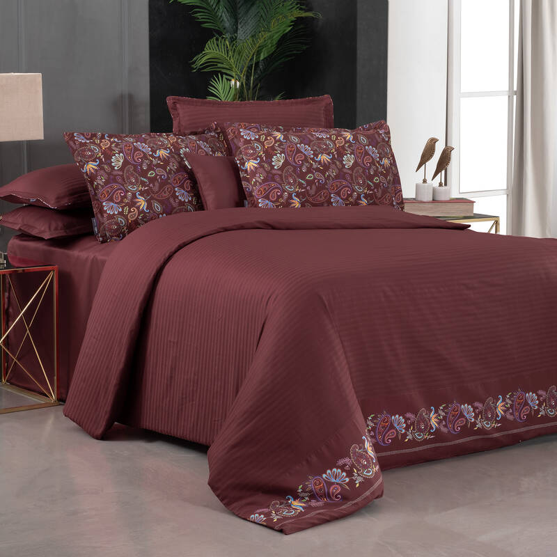 TIROL SATEN KING SIZE GRİ NEVRESİM TAKIMI