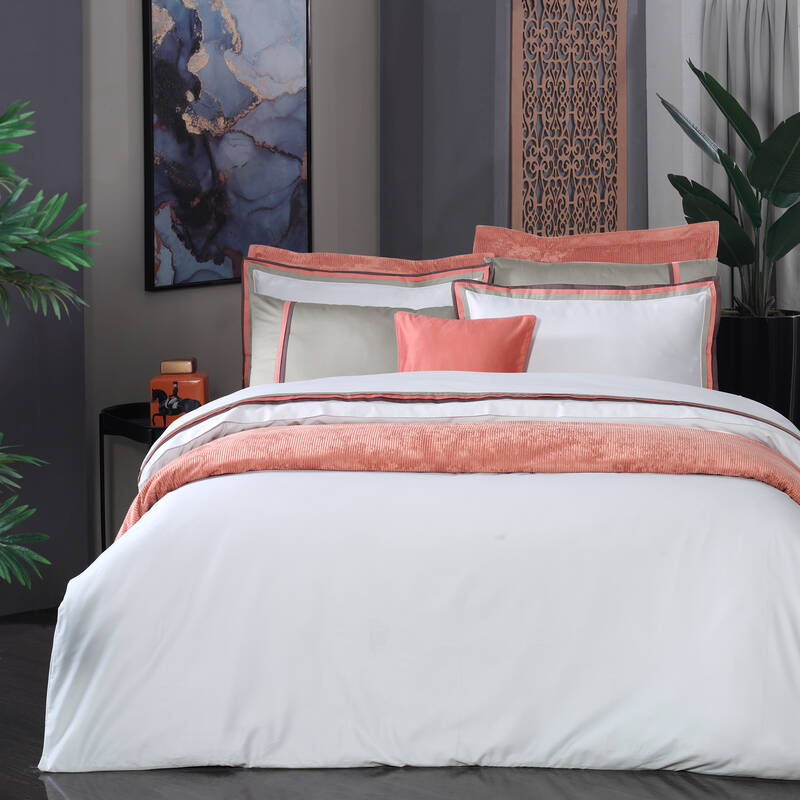 MINSK SATEN ÇİFT KİŞİLİK BEJ SOMON NEVRESİM TAKIMI