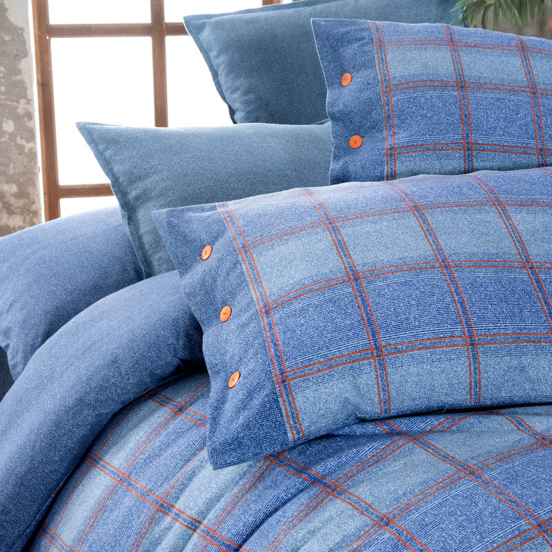 ARVES FLANEL MAVİ ÇİFT KİŞİLİK NEVRESİM TAKIMI