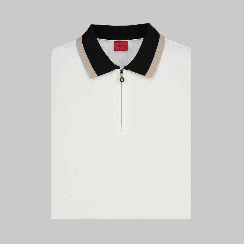 RENKLİ POLO YAKA KISA KOL BEYAZ TRİKO