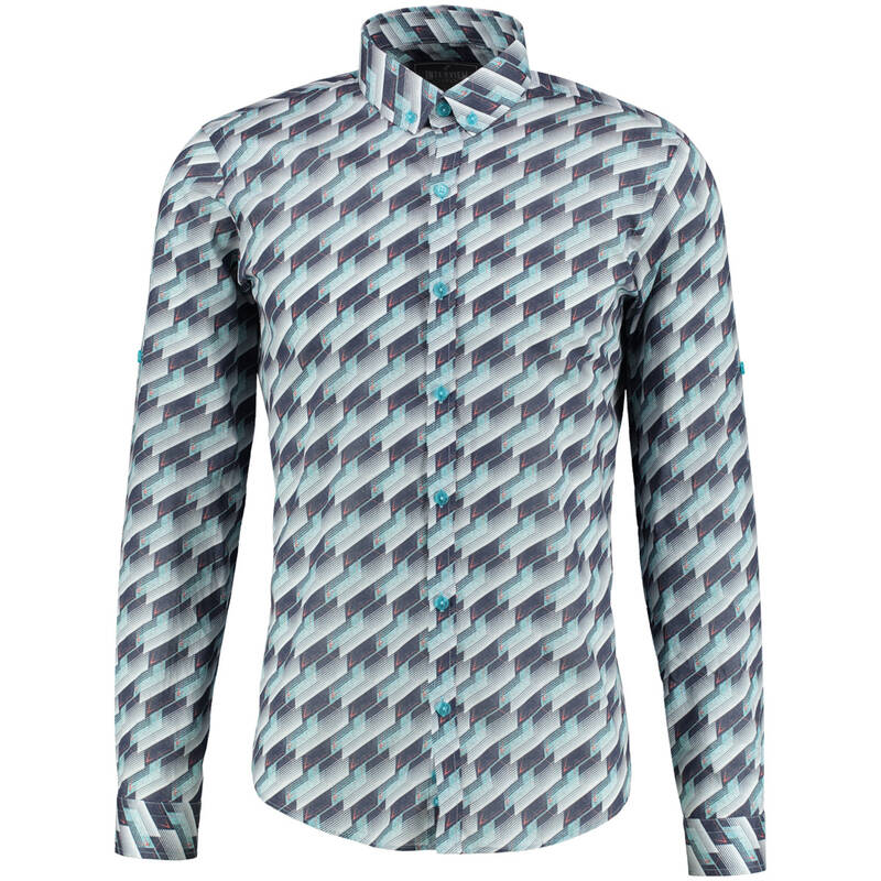 MARINA SOHO TURKUAZ DESENLİ GÖMLEK