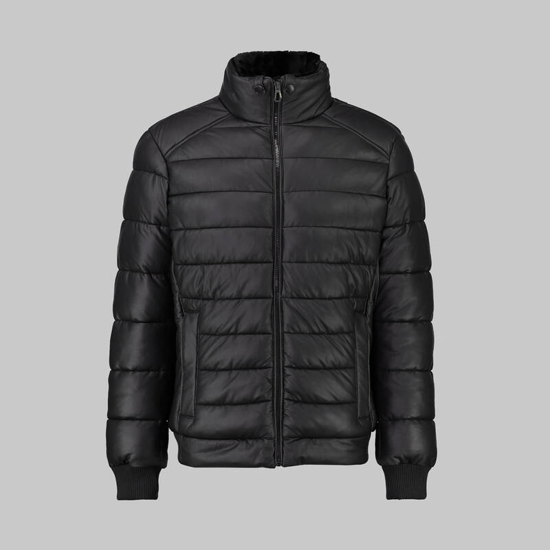 KÜRKLÜ YAKA ŞİŞME SİYAH MONT