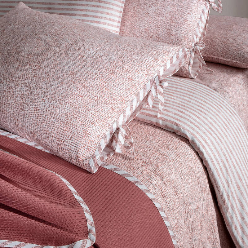 EVA RIVA ÇİFT KİŞİLİK KIRMIZI PİKE TAKIMI NEVRESİM SET