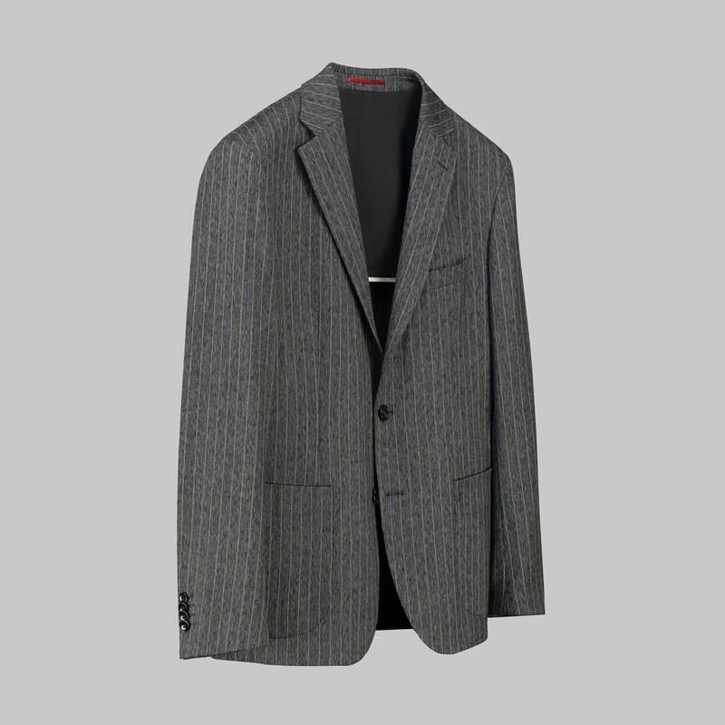 MATTEO ÇİZGİLİ İNDİGO MAVİ CEKET