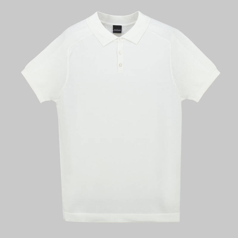 SARAR POLO YAKA BEYAZ TRİKO