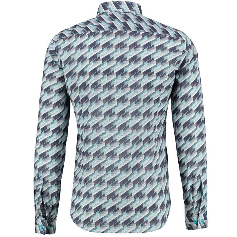 MARINA SOHO TURKUAZ DESENLİ GÖMLEK