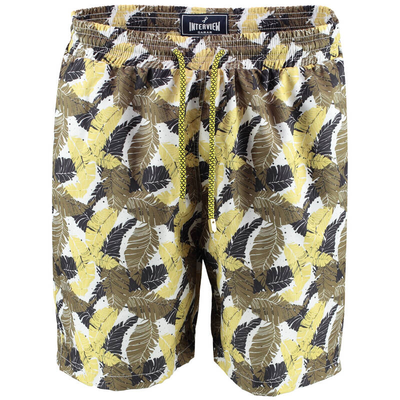 DESENLİ BEJ VILE DENİZ ŞORTU