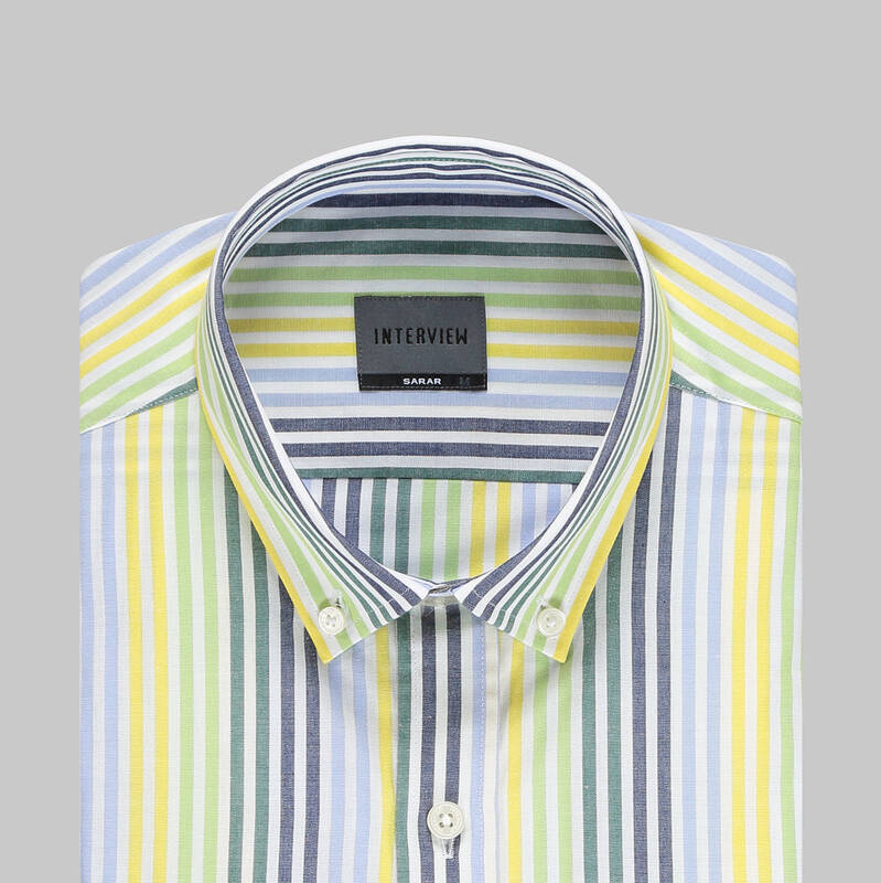 GOIAS SOHO ÇİZGİLİ YEŞİL GÖMLEK