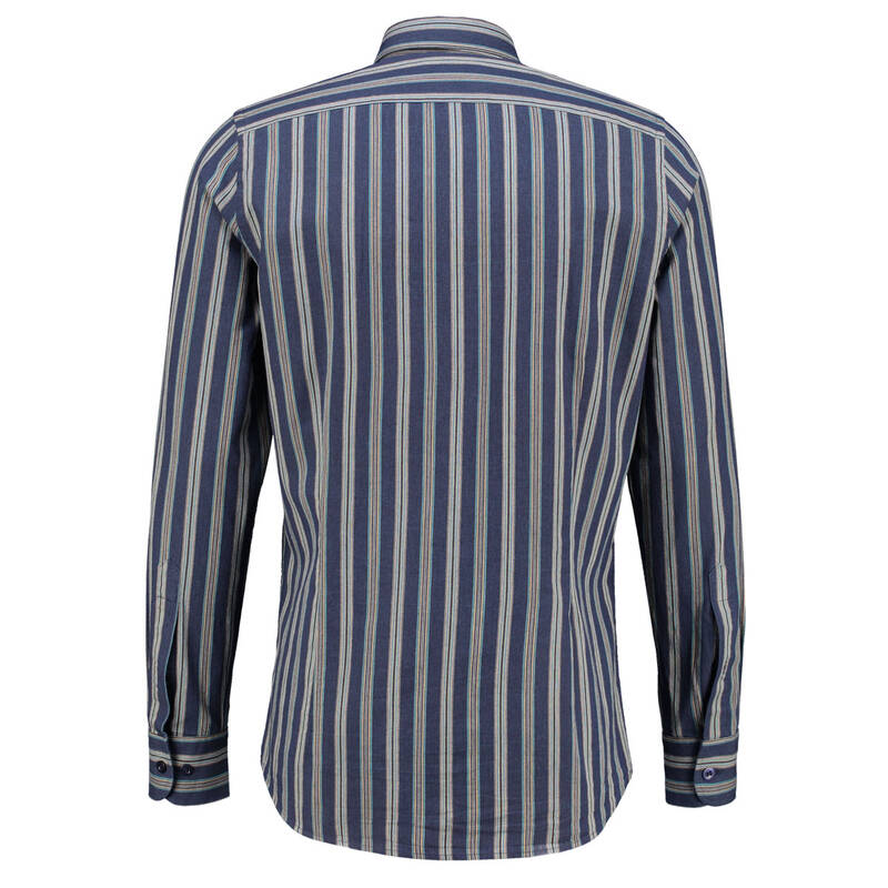 ELETA LACİVERT ÇİZGİLİ GÖMLEK