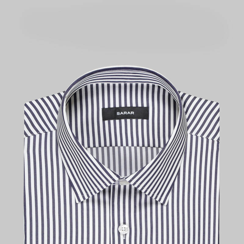 ELVIO ÇİZGİLİ LACİVERT GÖMLEK