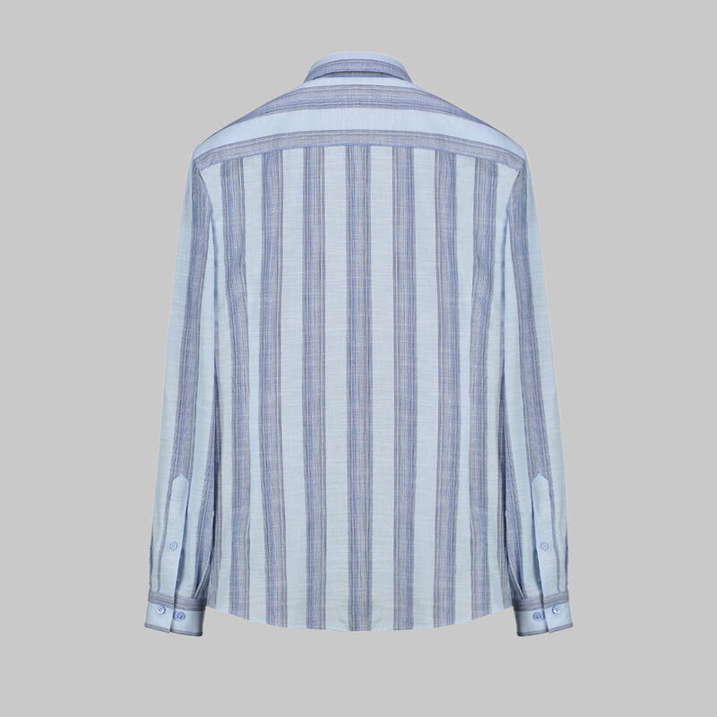 GOIAS ÇİZGİLİ MAVİ GÖMLEK