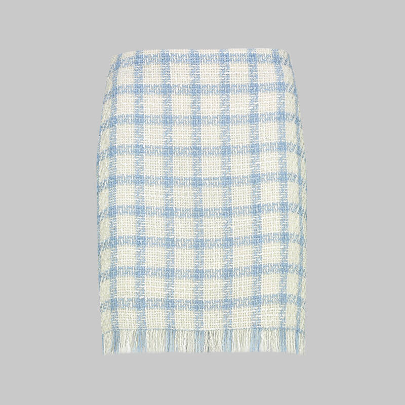 KISHA MAVİ BEYAZ ETEK