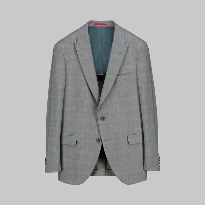 AMARA AÇIK GRİ KARELİ YELEKLİ TAKIM