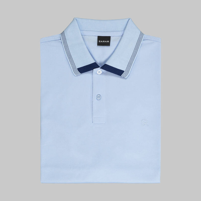 POLO YAKA BİYE DETAYLI İNDİGO TİŞÖRT